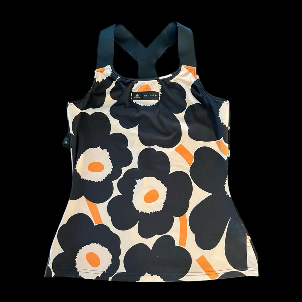 SALE!!!!  Adidas Floral Tank Top - Black and Orange - Picture 3 of 9